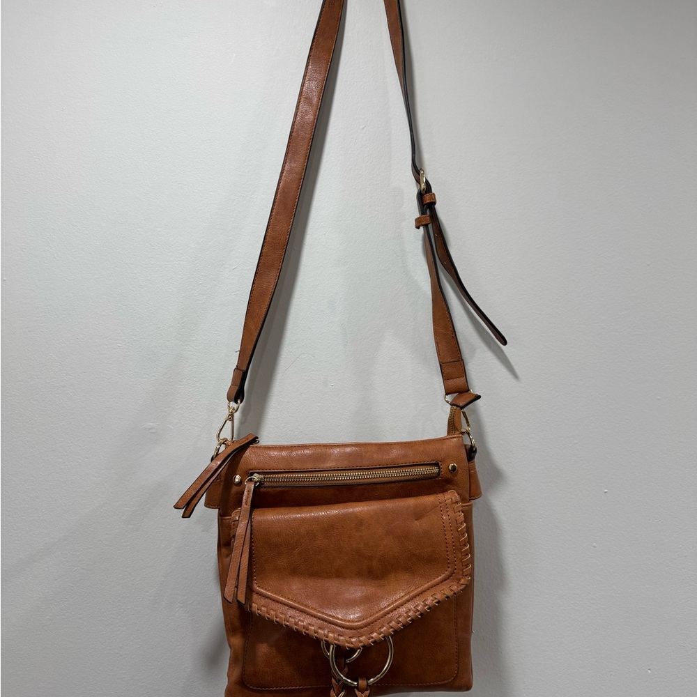 Brown Leather Moda Luxe Crossbody Bag